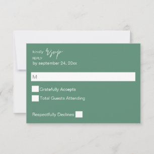 Sage Green MOD Calligraphie no Repas RSVP