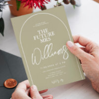 Sage Green Modern Arch Minimalistisches Brautparty