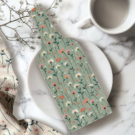 Sage Green Modern Boho Wildblume Cutting Board Schneidebrett
