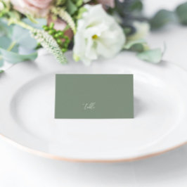 Sage Green Modern Elegante Hochzeitslehre Platzkar Platzkarte