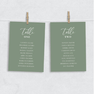 Sage Green Modern elegante Hochzeitstisch-Sitzkart
