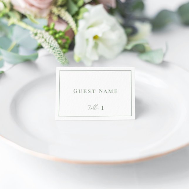 Sage Green Modern Elegante Wedding Escort Card Tischnummer (Von Creator hochgeladen)