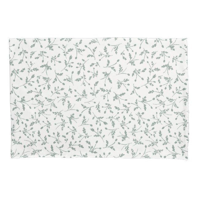 Sage Green Modern Farmhouse Daisy Buds Pattern Kissenbezug (Vorderseite)
