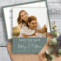 Sage Green Modern Foto Minimalistisch Wedding Rett