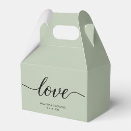 Sage Green Modern Liebe Script Wedding Vielen Dank Geschenkschachtel