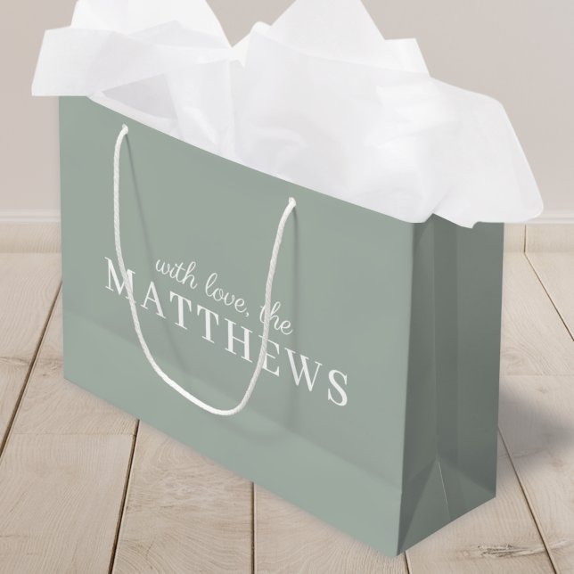 Sage Green Modern Minimalist Stylish Elegant Große Geschenktüte (Von Creator hochgeladen)