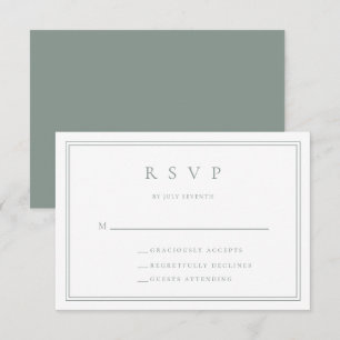 Sage Green Modern Minimalistisch II Wedding RSVP C Karte
