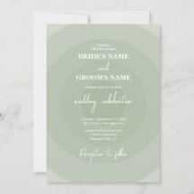 Sage Green Modern Monogram Wedding Einladung