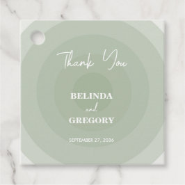 Sage Green Modern Monogram Wedding Geschenkanhänger