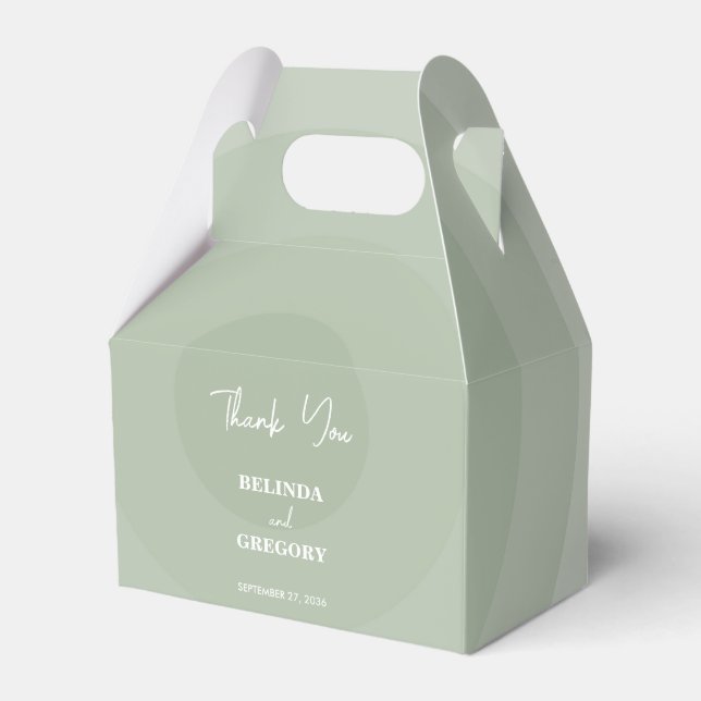 Sage Green Modern Monogram Wedding Geschenkschachtel (Vorderseite)