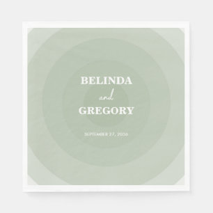 Sage Green Modern Monogram Wedding Serviette