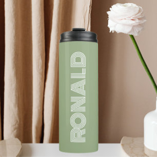 Sage Green Modern Typografy Personalisiert Thermosbecher
