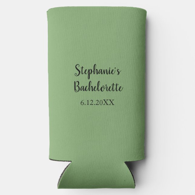 Sage Green Modern Wedding Bachelorette Gefallen Ge Selters Dosenkühler (Rückseite)
