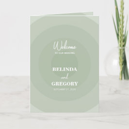 Sage Green Modern Wedding Order of Service Programm