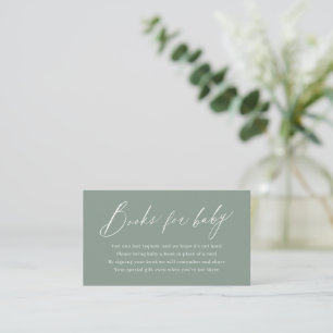 Sage Green moderne Drehbuch-minimalistische Buchan Begleitkarte