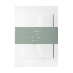Sage Green moderne Drehbuch minimalistische Hochze Einladungsbanderole