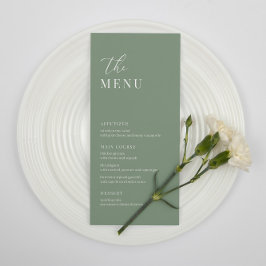 Sage Green Moderne Elégant Mariage Accueil Menu