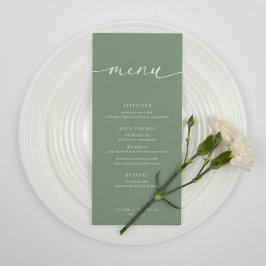 Sage Green Moderne Elégant Mariage Accueil Menu