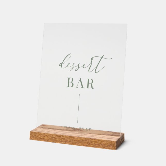 Sage Green Moderne Mariage élégant Bar-dessert (Angle)