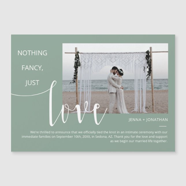 Sage Green Moderne Mini Script Magnet photo (Devant)