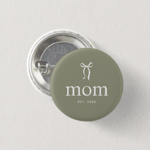 Sage Green Moderne Mutter-Schleife Button