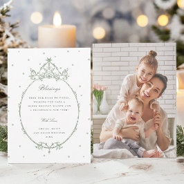 Sage Green Modernes Classic Frame Foto Feiertagskarte