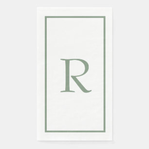 Sage Green Monogram Name Wedding Brautparty Serviette