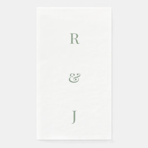 Sage Green Monogramm Anfangsbuchstaben Verlobung H Serviette