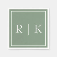 Sage Green Monogramme Einfache Minimalistische Hoc