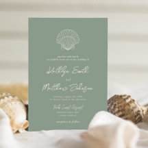 Sage Green Muschel Beach Ocean Hochzeit in Urlaubs