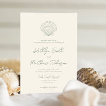 Sage Green Muschel Beach Ocean Hochzeit in Urlaubs
