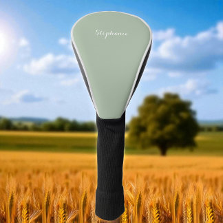 Sage Green Name Modern Elegante Monogram Boho Golf Headcover