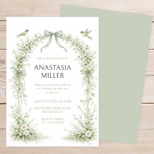 Sage Green Nesting Party Baby Shower Einladung (Von Creator hochgeladen)