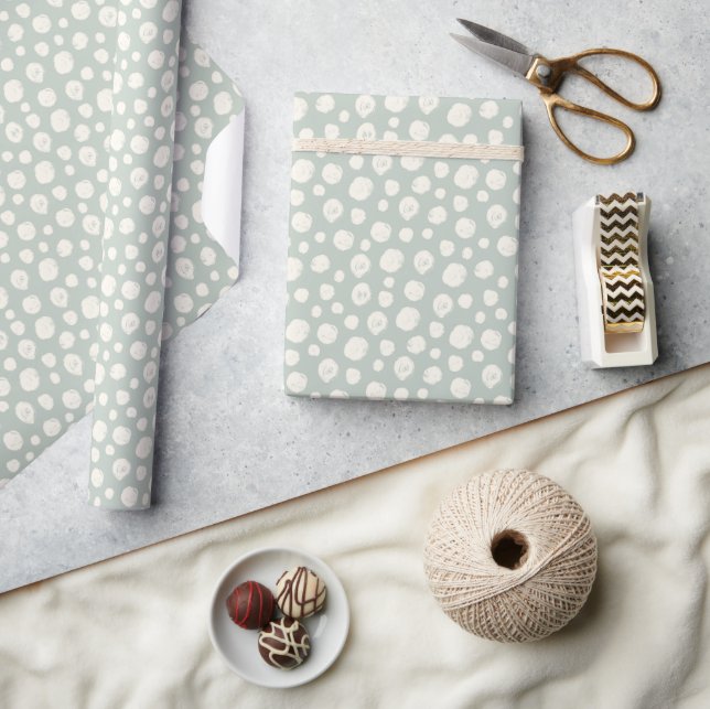 Sage Green Neutral Elegant Abstrakt Minimalistisch Geschenkpapier (Basteln)