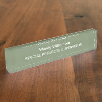 Sage Green Office Bureau - Plaque d'identification