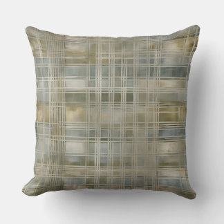 Sage Green Olive Dusty Blue Farmhouse Kariert Kissen