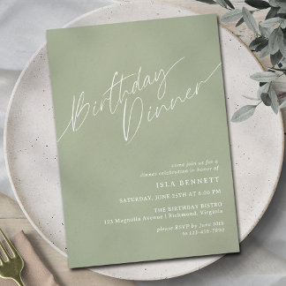 Sage Green Olive | Einfaches elegantes Abendessen Einladung