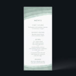 Sage Green Ombre | Minimalistisch Boho Wedding Menükarte<br><div class="desc">Die Speisekarte mit grüner Ober-Aquarellfarbe ist Teil unserer modernen Hochzeitskollektion in Aquarellfarben. Die Farbtöne von Salbei bis tiefes Olivgrün,  die in malerischen Strichen von elegantem Wasserfarbenwaschmittel aufgetragen werden,  ergänzt durch einfachen klassischen Text.</div>