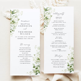 Sage Green Organic Greenery Wedding Ceremony Programm