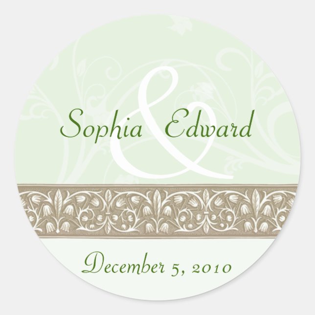 Sage Green Ornamental Frieze Sticker (Vorderseite)