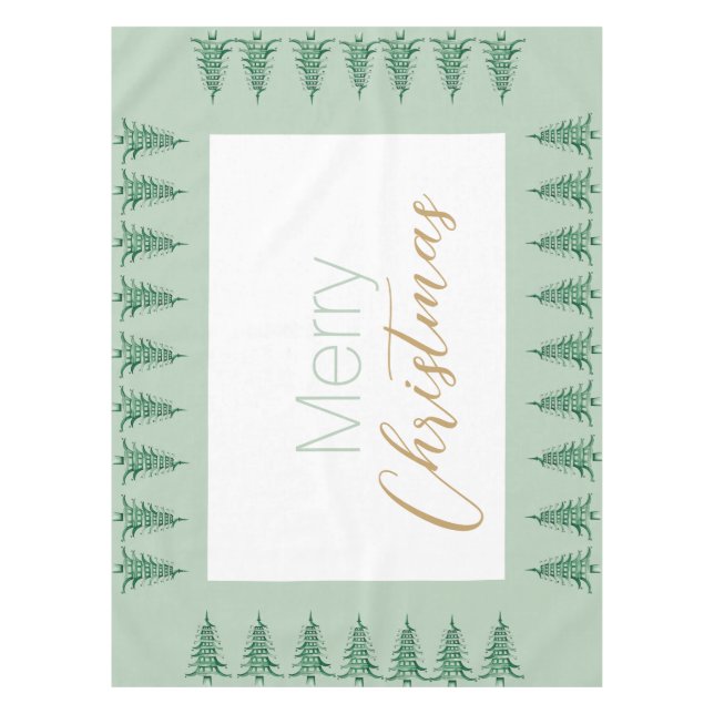 Sage green Pagoda Weihnachtsbaum Tablecloth Tischdecke (Vorderseite)