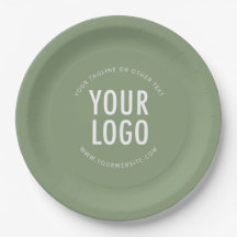 Sage Green Papier Teller Unternehmenslogo Markenwa