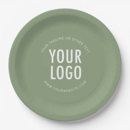 Sage Green Papier Teller Unternehmenslogo Markenwa