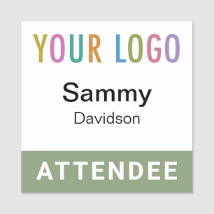 Sage Green Participant Badge 2x2 Nom Pin Logo de l
