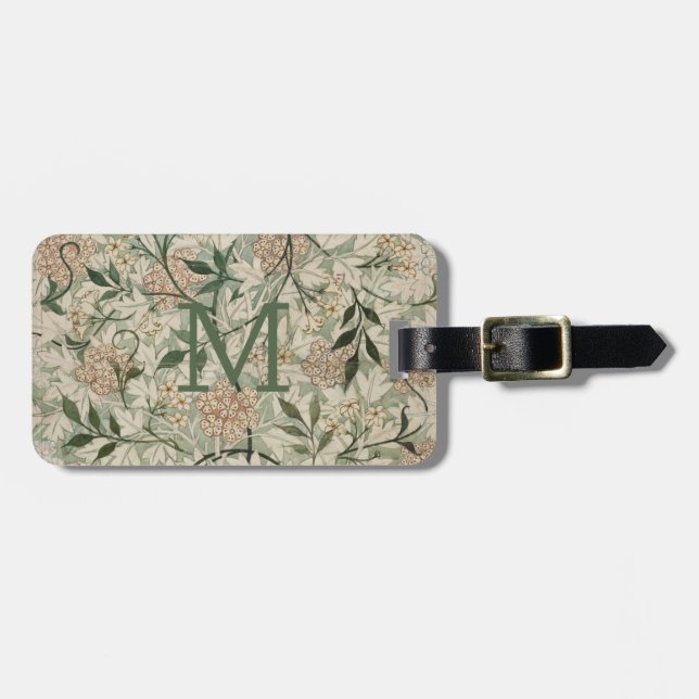 Sage Green, Peach Floral Personalisiert Gepäckanhänger (Vorderseite horizontal)