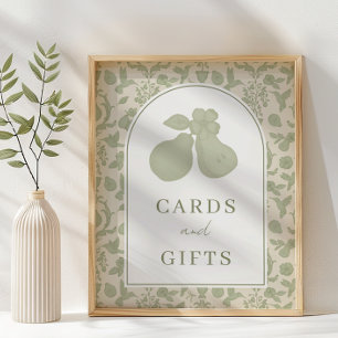 Sage Green Perfect Pear Brautparty Cards & Gift Poster