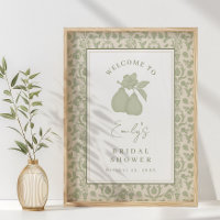 Sage Green Perfect Pear Brautparty Plakatzeichen