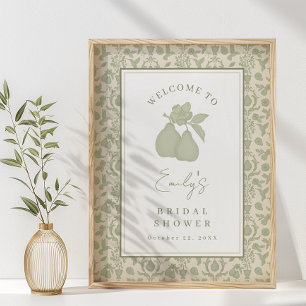 Sage Green Perfect Pear Brautparty Plakatzeichen Poster