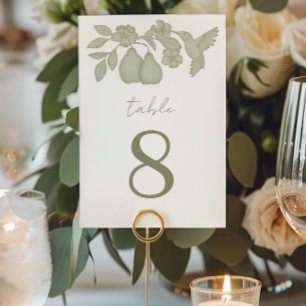 Sage Green Perfect Pear Mariage Numéro de table