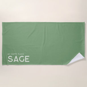 Sage Green Personalisiert Slogan Strandtuch